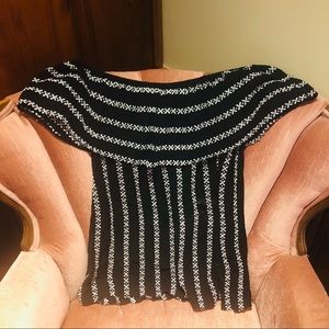Black and white off the shoulder top